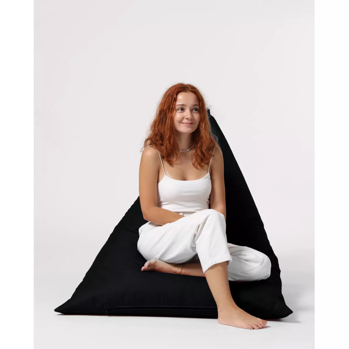 Bean Bag Pyramid Big Bed Pouf - Black