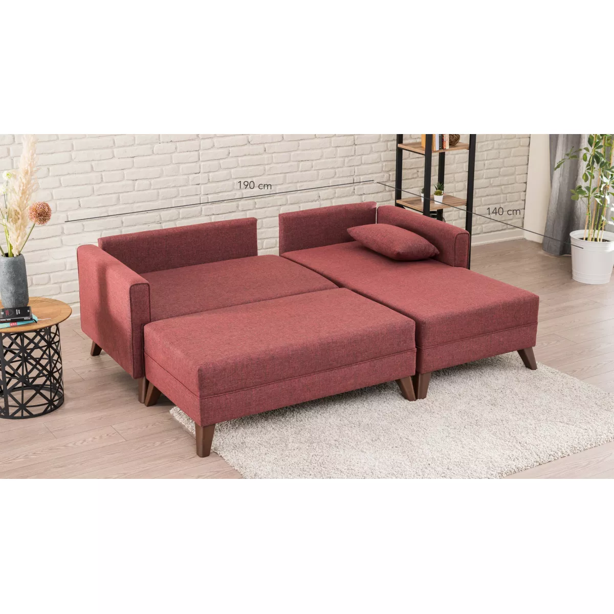 Софа Bella Corner Sofa Right 2 - Claret Red