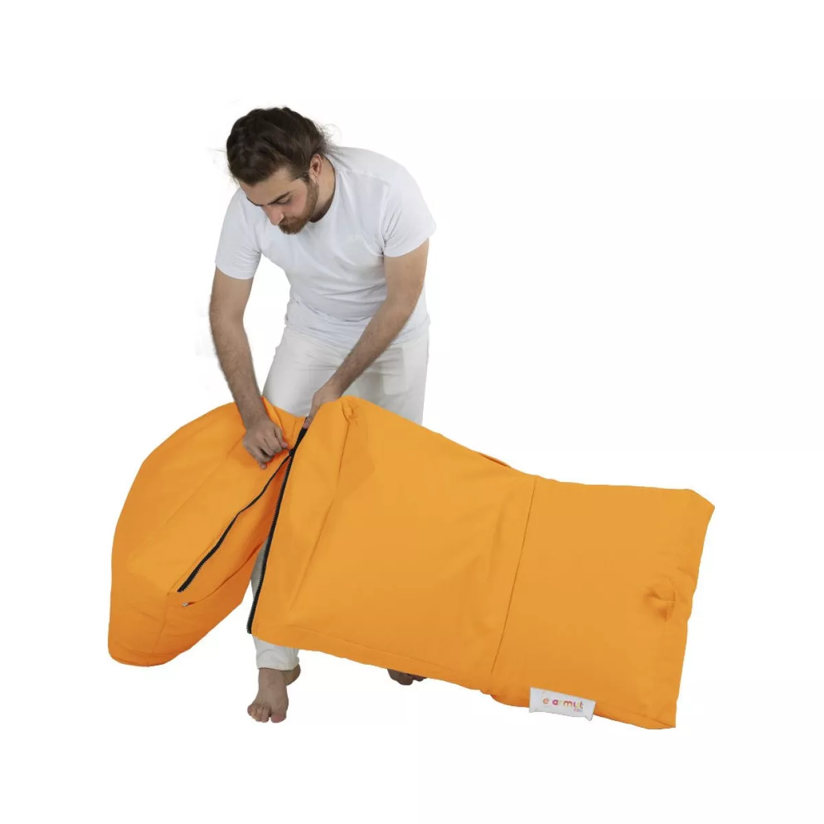 Bean Bag Siesta Sofa Bed Pouf - Orange