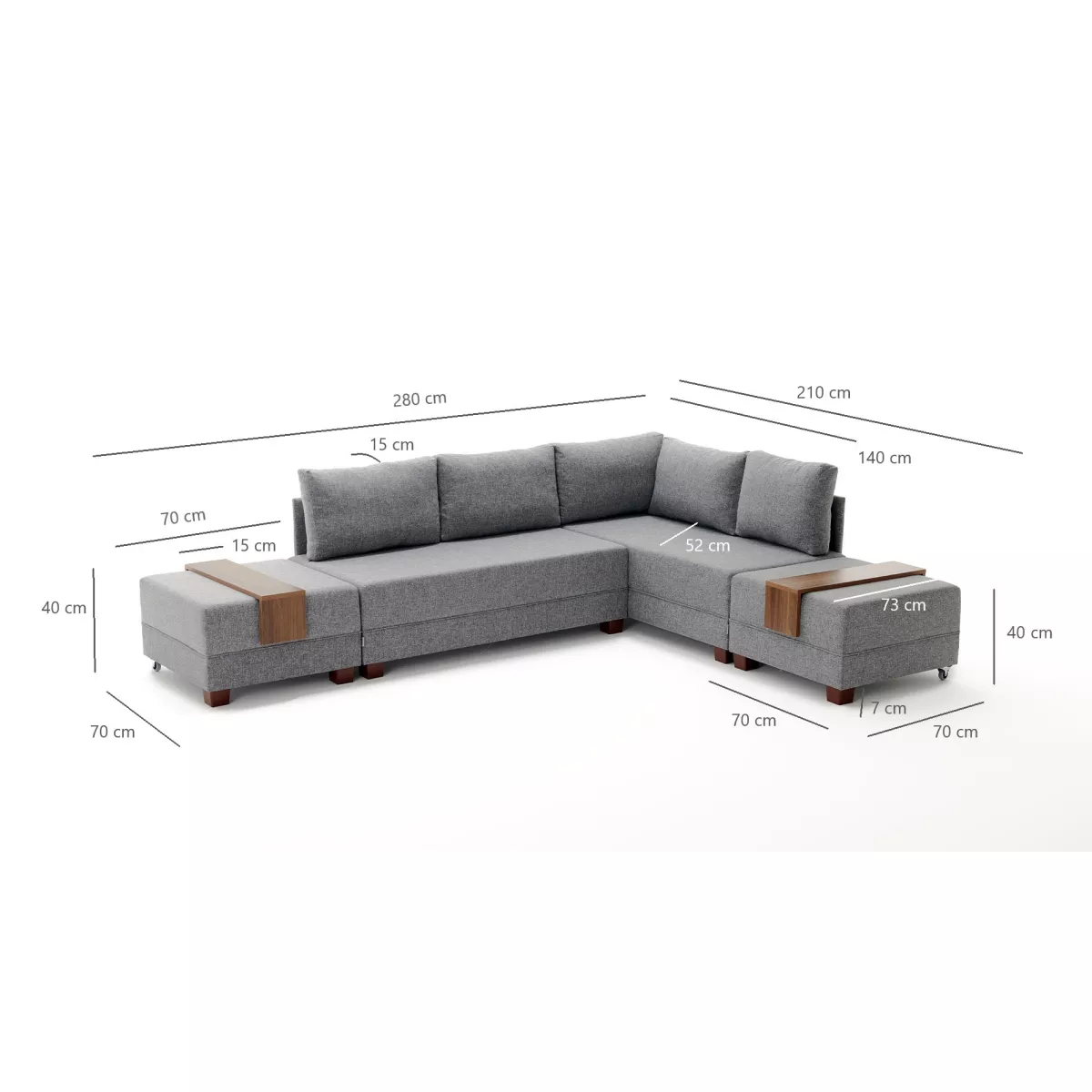 Софа Fly Corner Sofa Bed Right- Brown