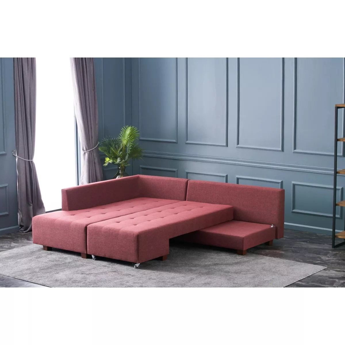 Софа Manama Corner Sofa Bed Left - Claret Red