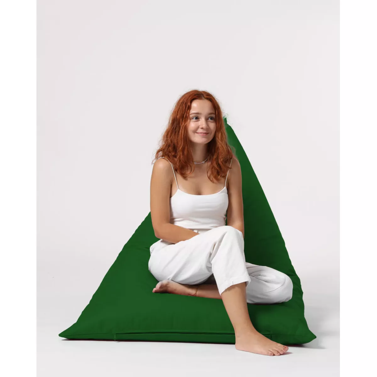 Bean Bag Pyramid Big Bed Pouf - Green