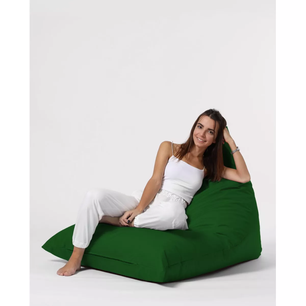 Bean Bag Pyramid Big Bed Pouf - Green