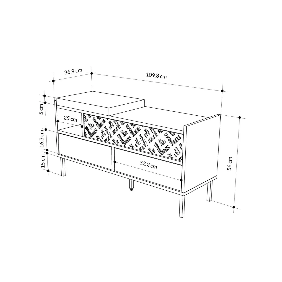 Закачалка Heaton Shoe Bench - Sapphire, Oak