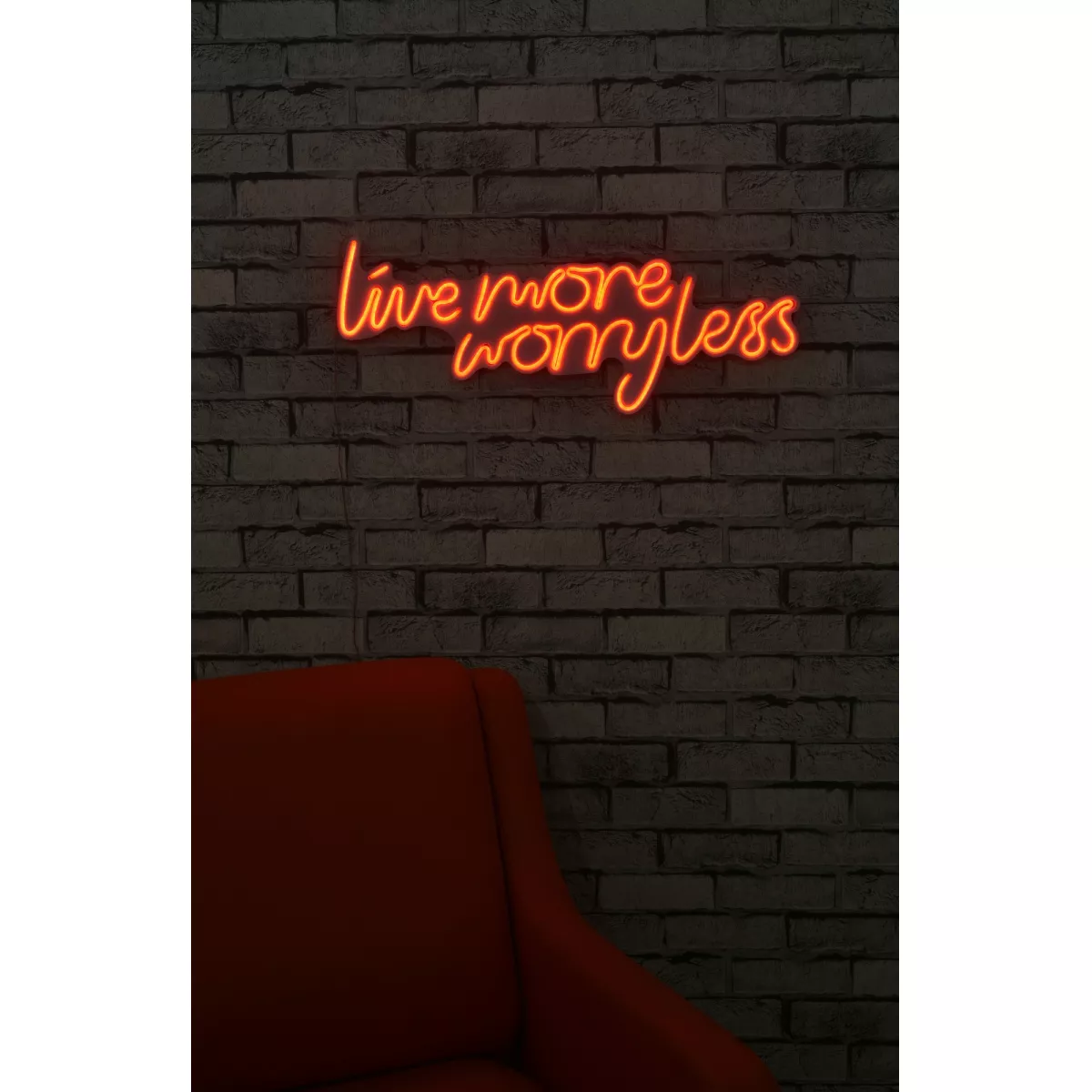 Ѕидна LED декорација Live More Worry Less - Red