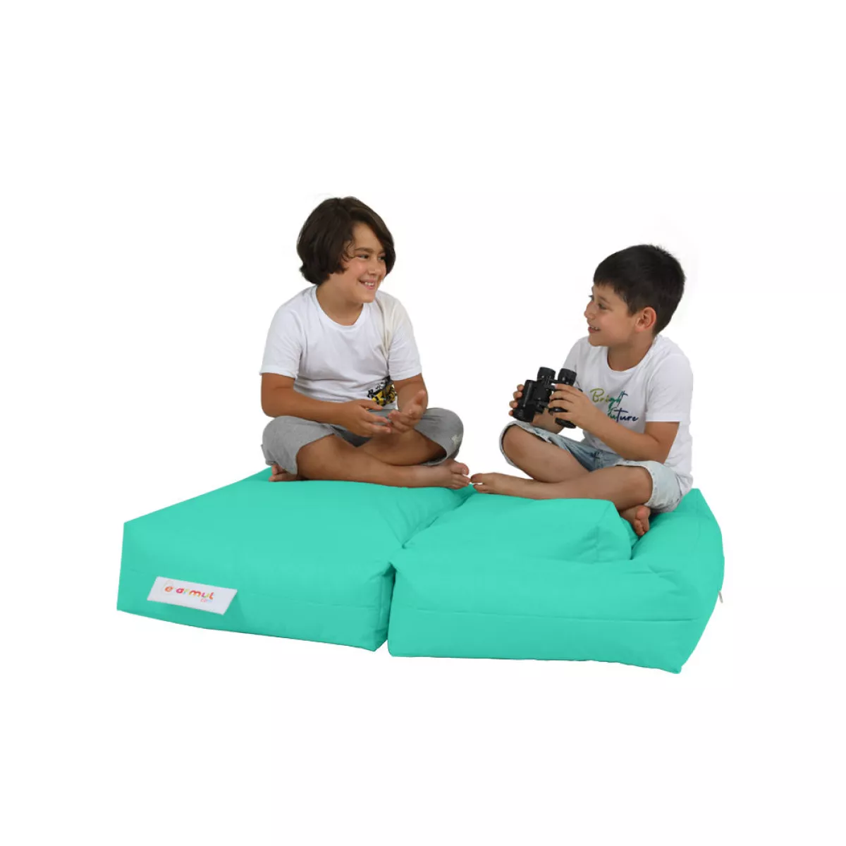 Bean Bag Kids Double Seat Pouf - Turquoise