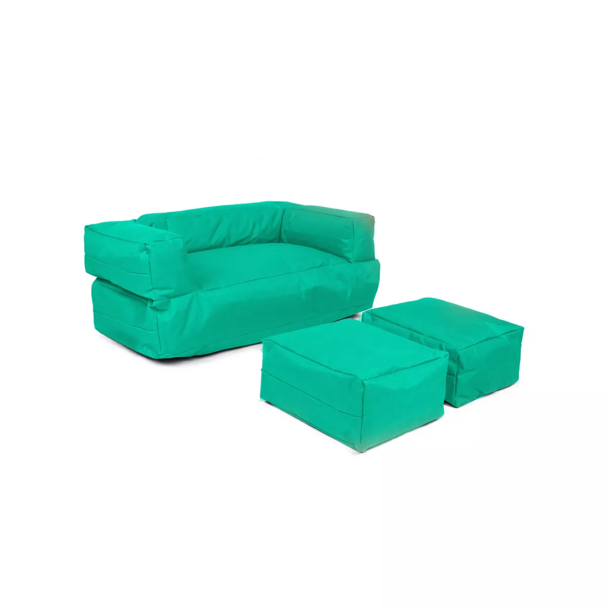 Bean Bag Kids Double Seat Pouf - Turquoise