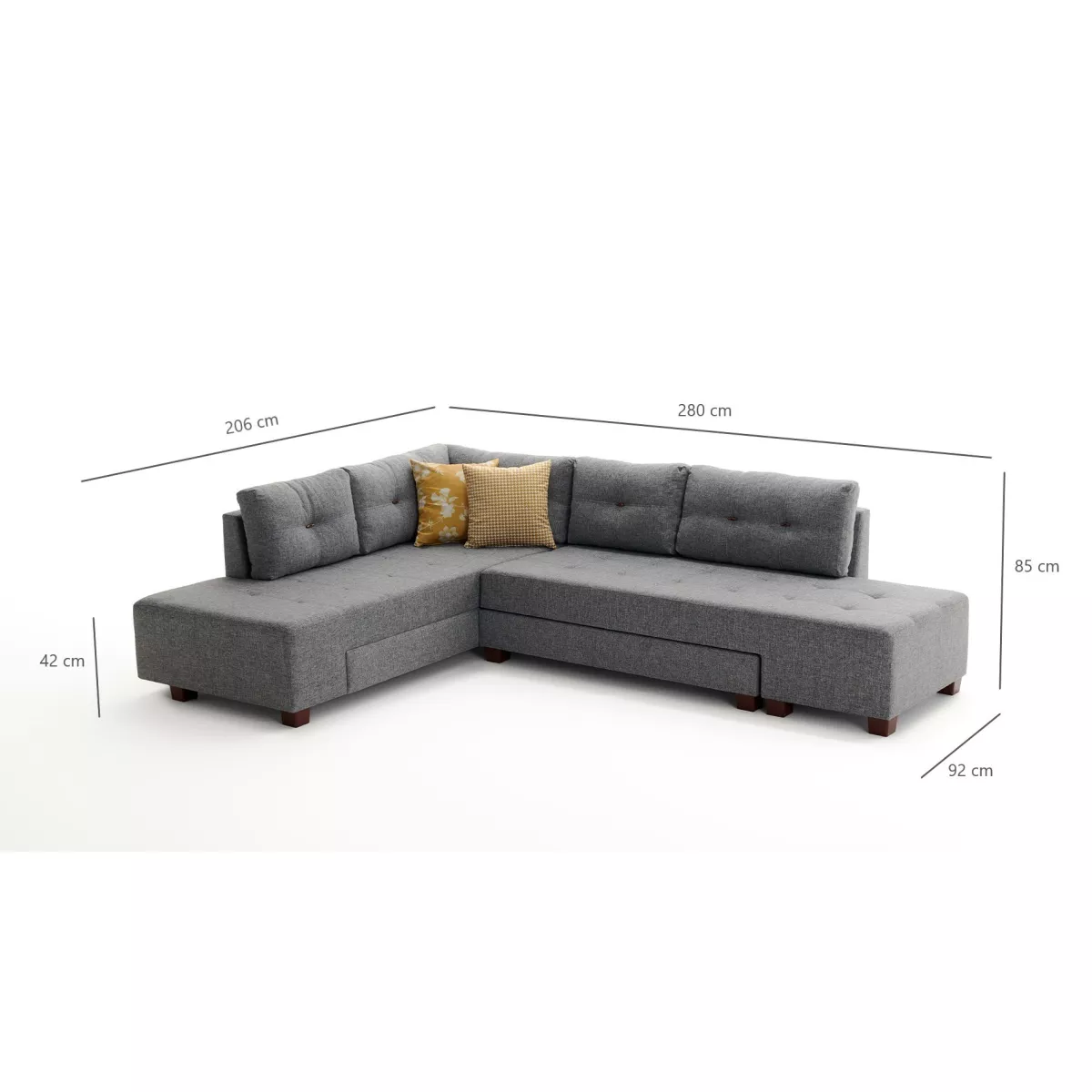 Софа Manama Corner Sofa Bed Left - Grey