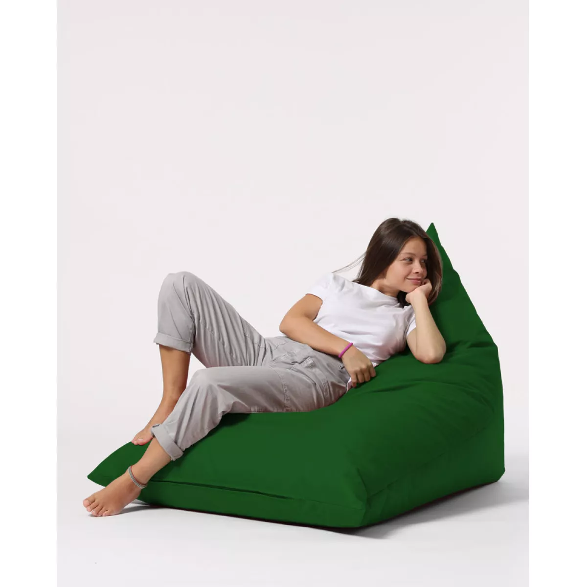 Bean Bag Pyramid Big Bed Pouf - Green