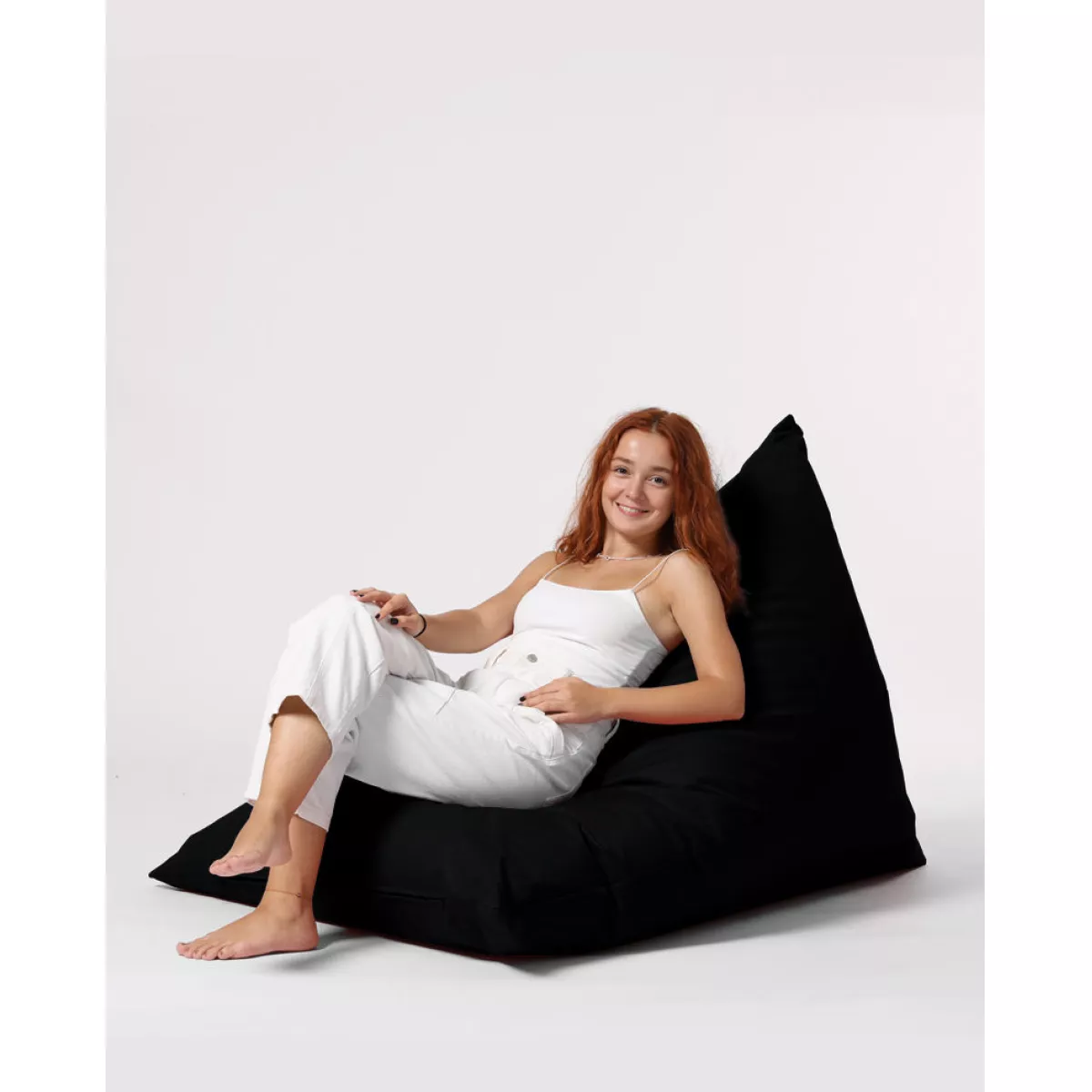 Bean Bag Pyramid Big Bed Pouf - Black