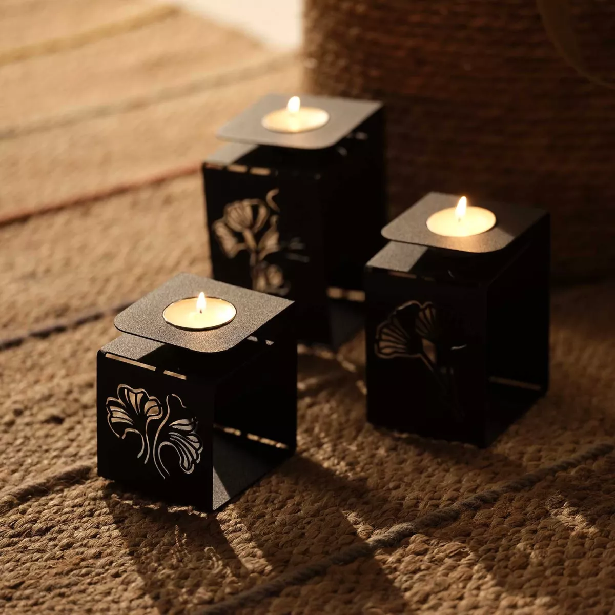 Декорација Ginkgo Tealight - APT549 - Black