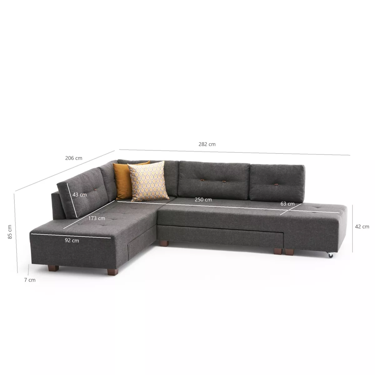 Софа Manama Corner Sofa Bed Left - Anthracite