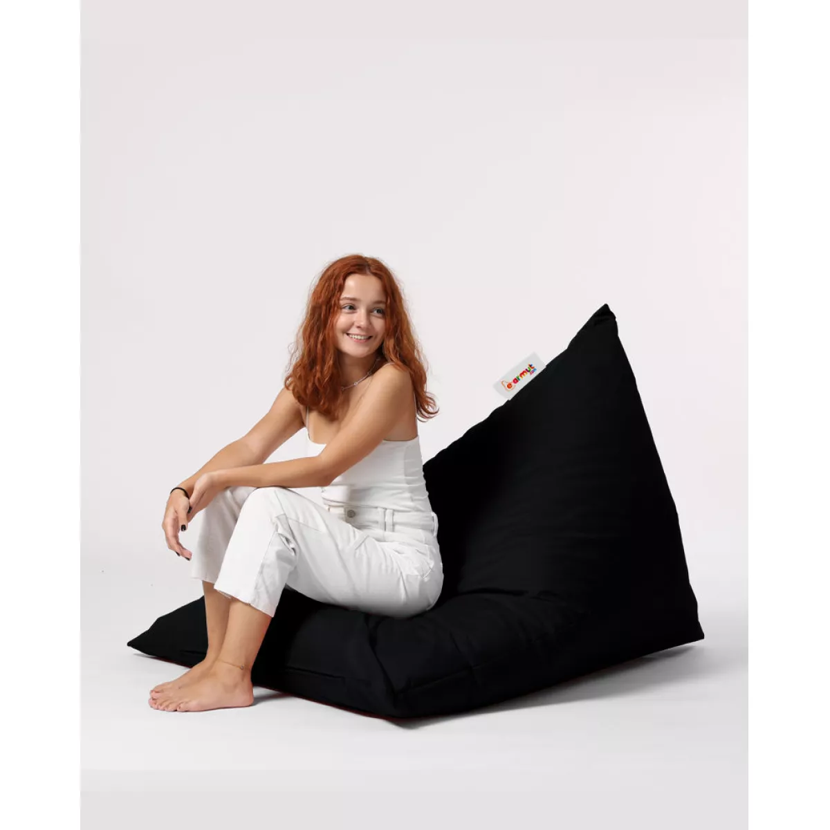 Bean Bag Pyramid Big Bed Pouf - Black