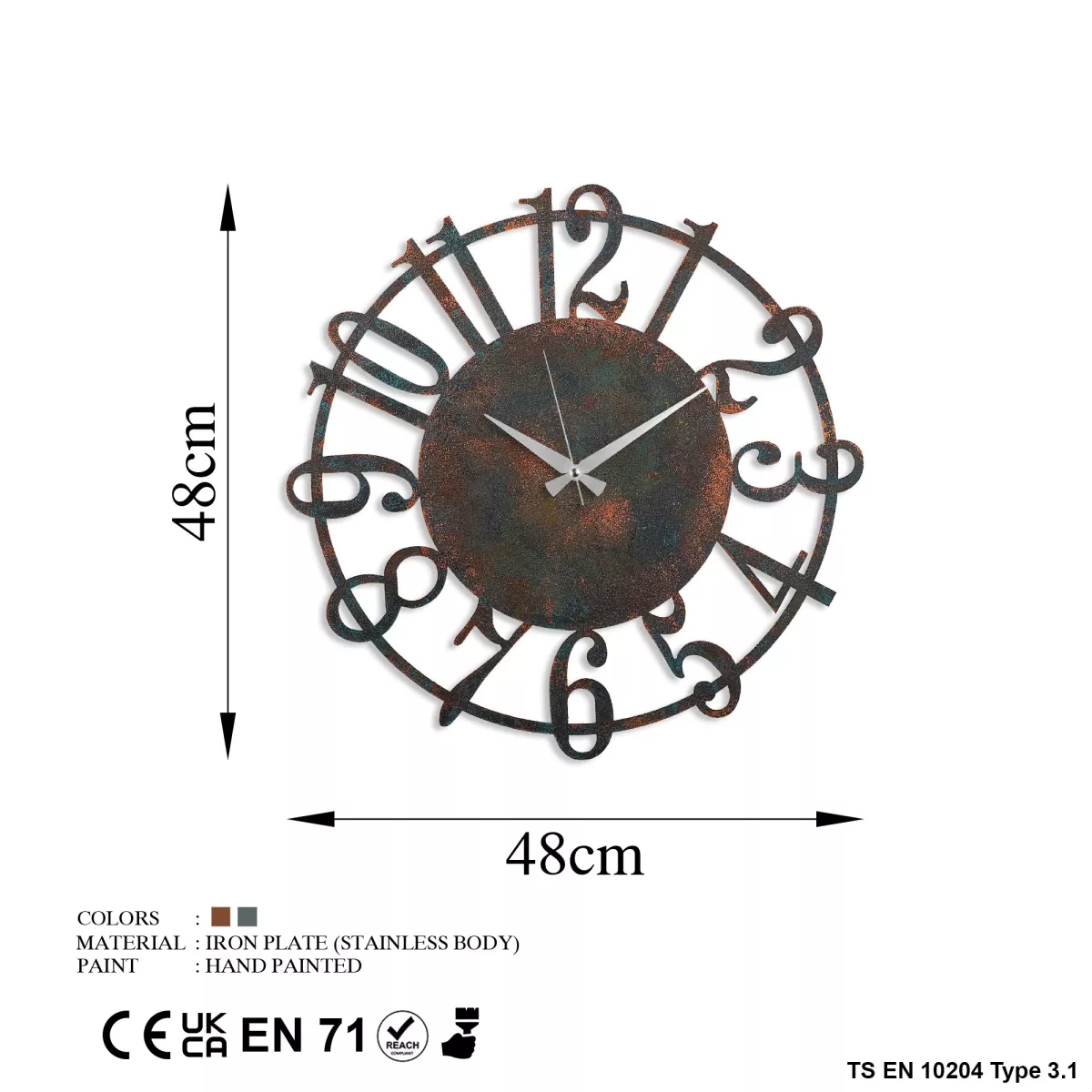 Ѕиден часовник Metal Wall Clock 15 - 3