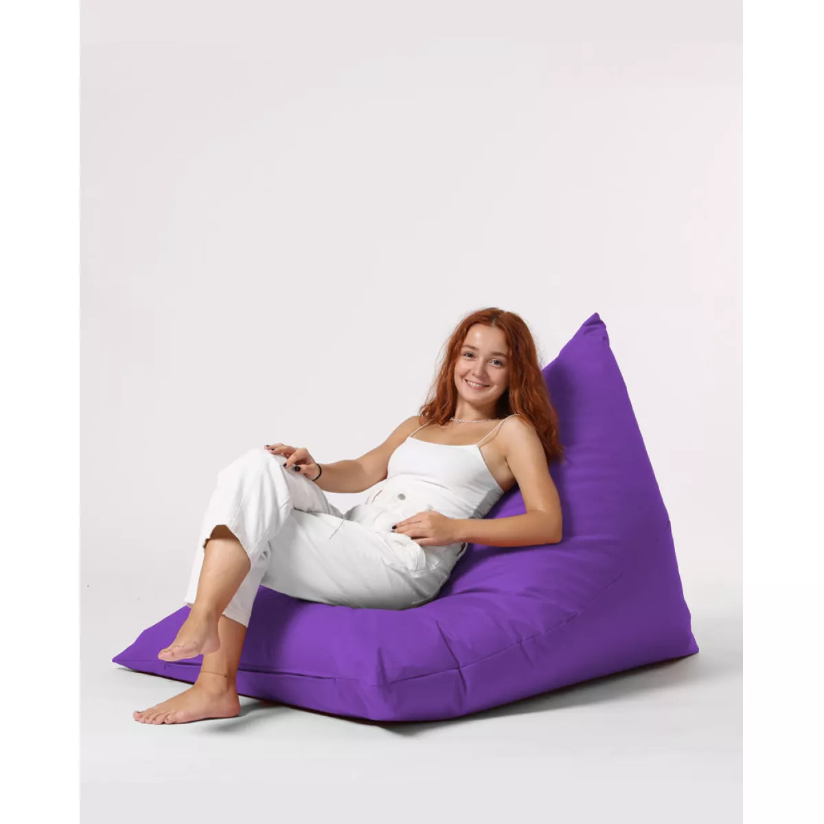 Bean Bag Pyramid Big Bed Pouf - Purple