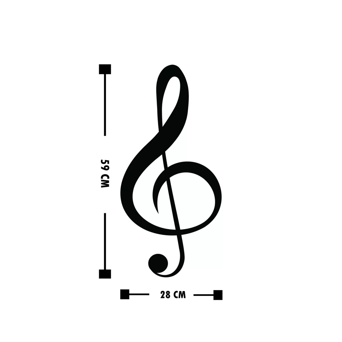 Метална ѕидна декорација Treble Clef