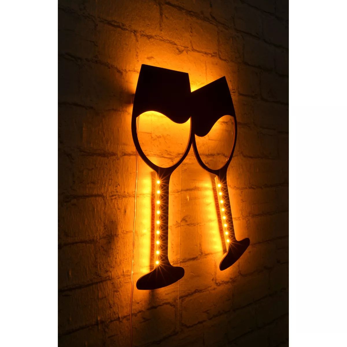 Ѕидна LED декорација Wine Glasses - Yellow