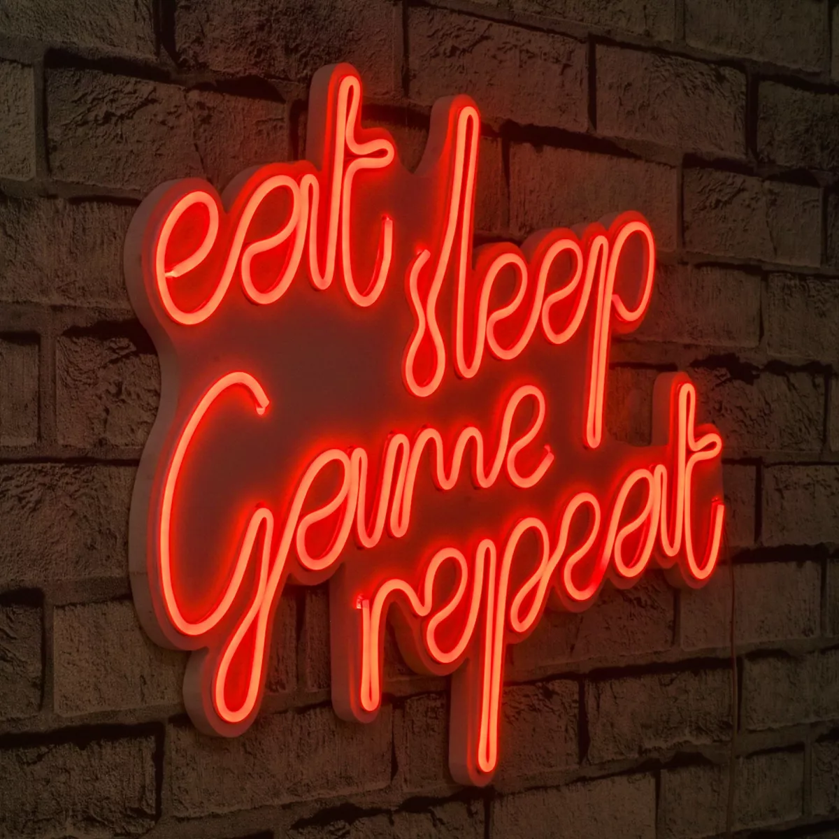 Ѕидна LED декорација eat sleep game repeat - red