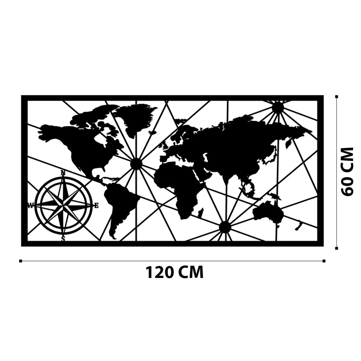 Метална ѕидна декорација World Map Large Metal Wall Decor