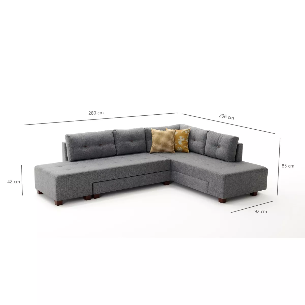 Софа Manama Corner Sofa Bed Right - Grey