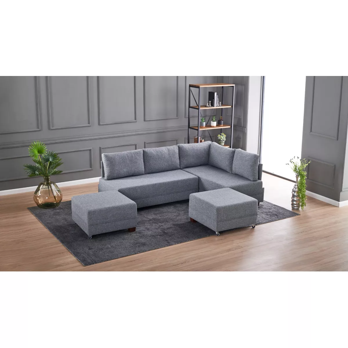 Софа Fly Corner Sofa Bed Right- Grey