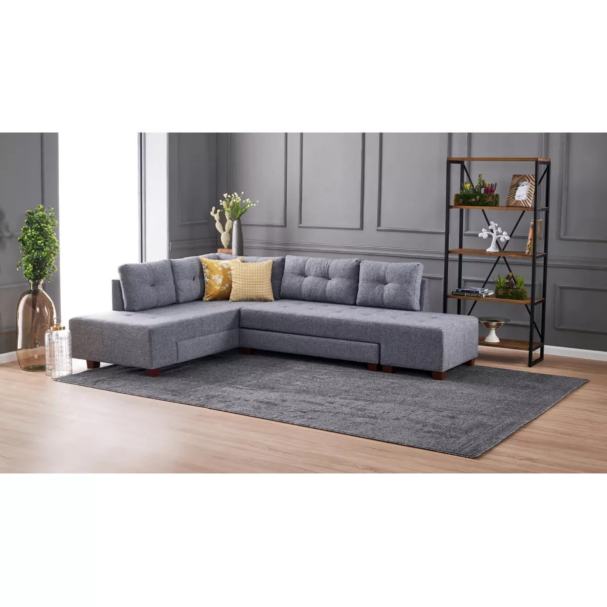 Софа Manama Corner Sofa Bed Left - Grey