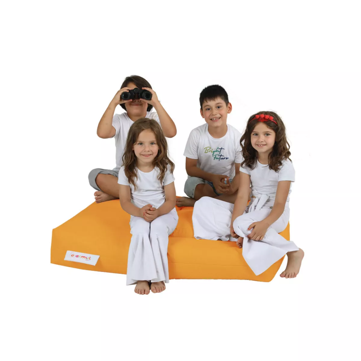 Bean Bag Kids Double Seat Pouf - Orange