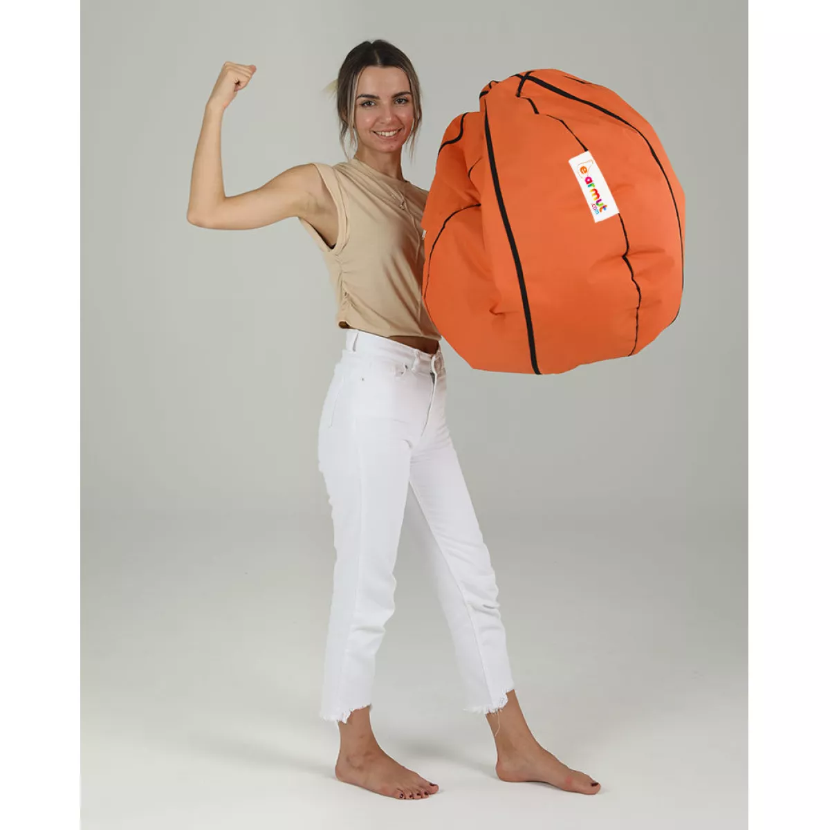 Bean Bag Basketball Kids Pouf - Tile Red