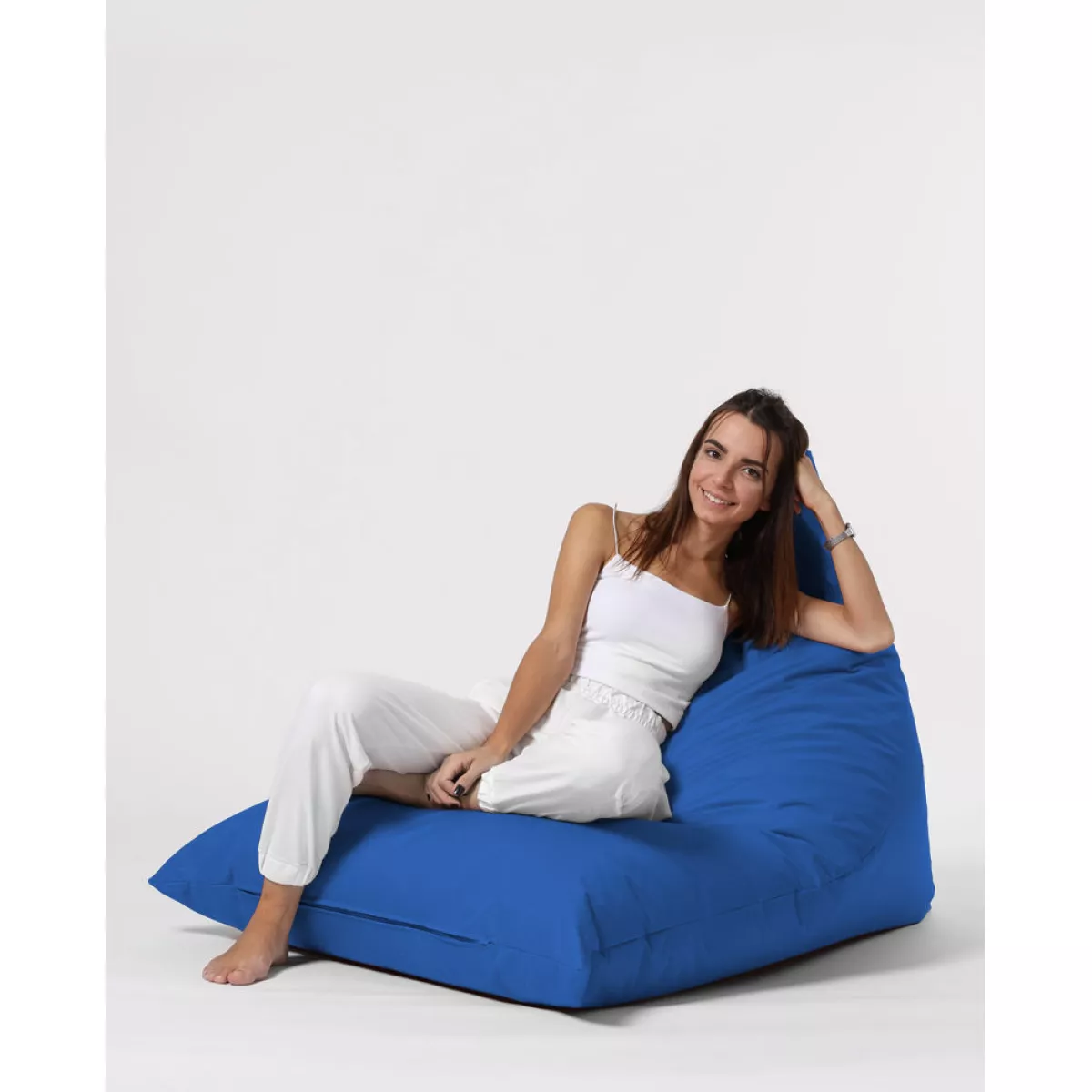 Bean Bag Pyramid Big Bed Pouf - Blue