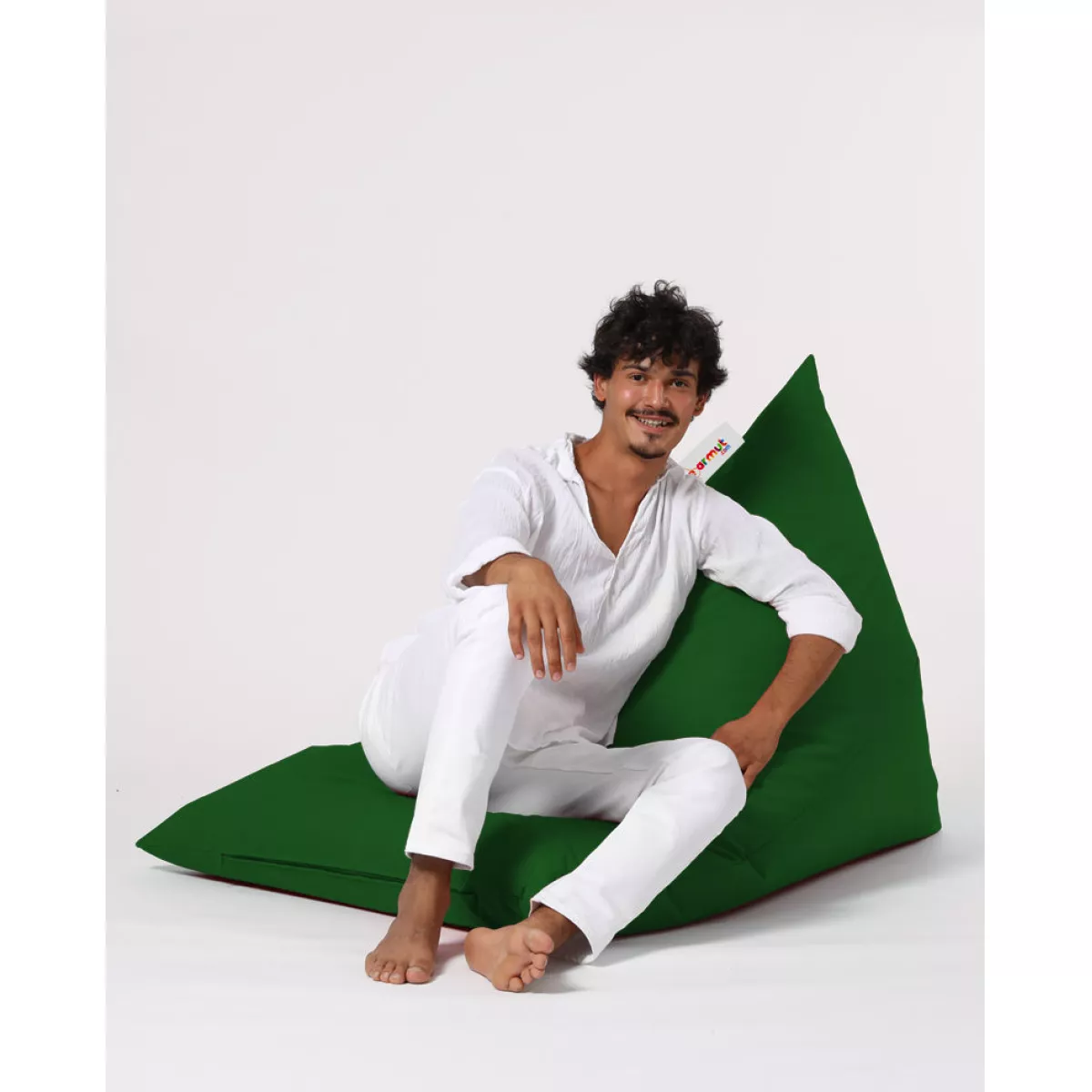 Bean Bag Pyramid Big Bed Pouf - Green