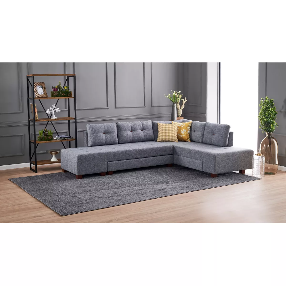 Софа Manama Corner Sofa Bed Right - Grey