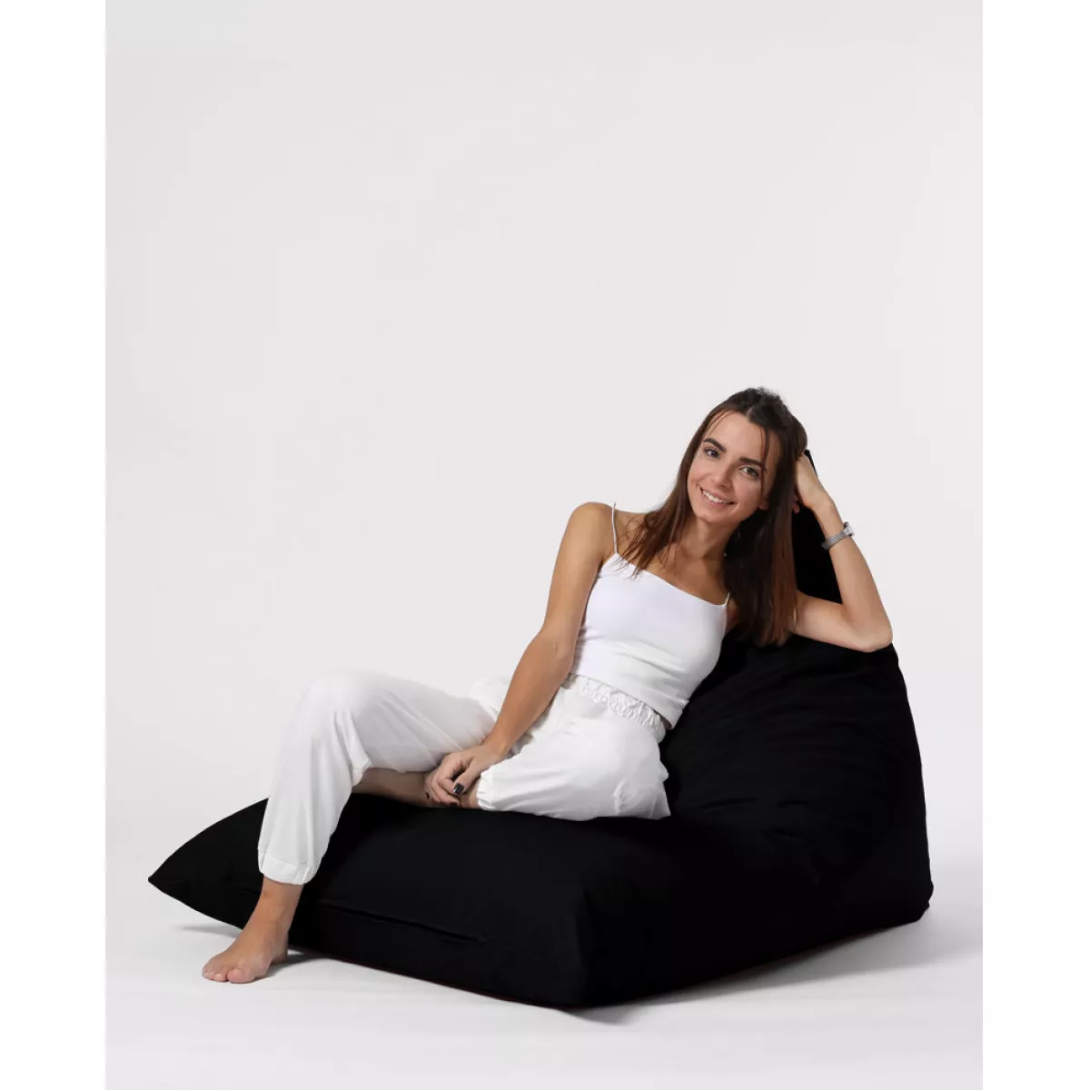 Bean Bag Pyramid Big Bed Pouf - Black