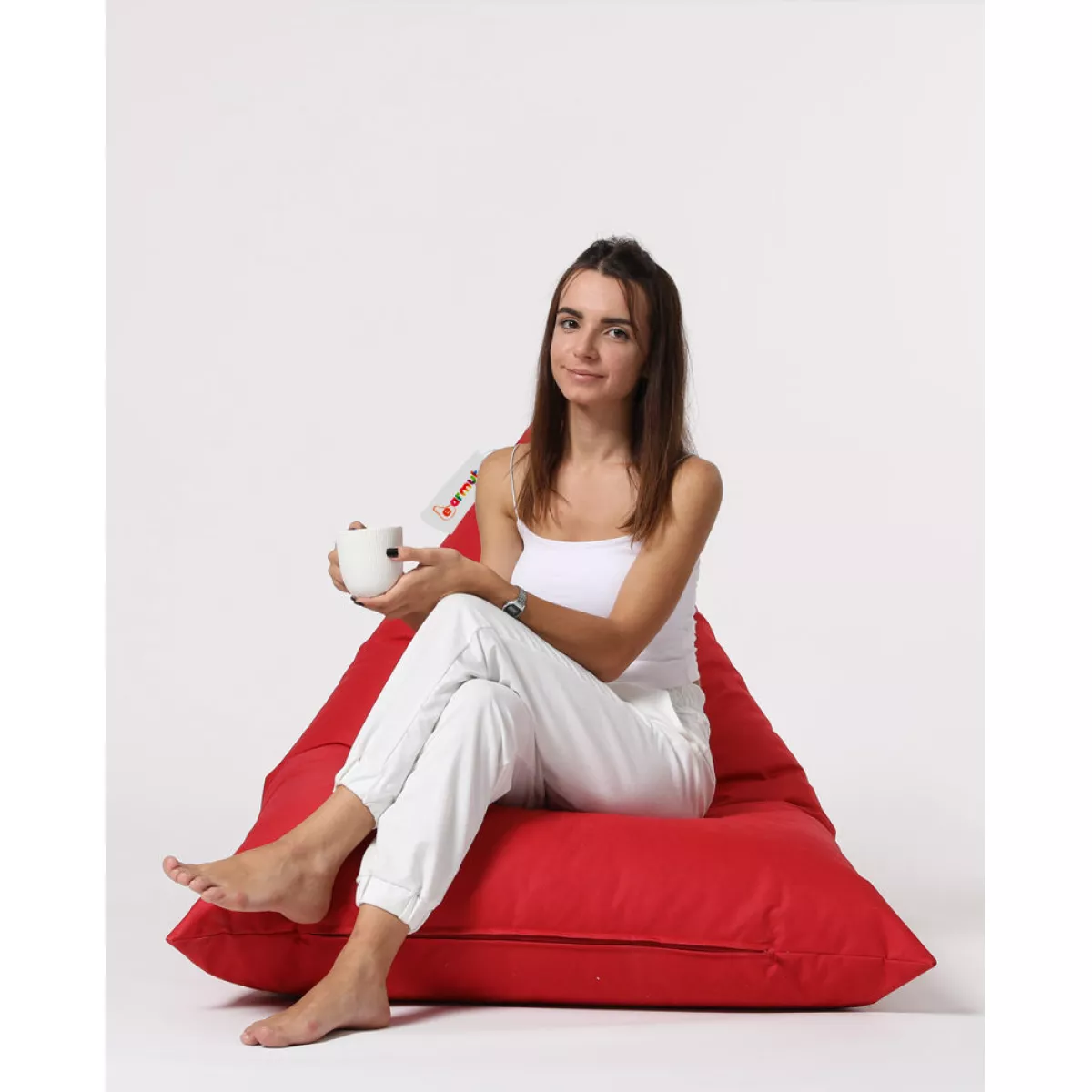 Bean Bag Pyramid Big Bed Pouf - Red