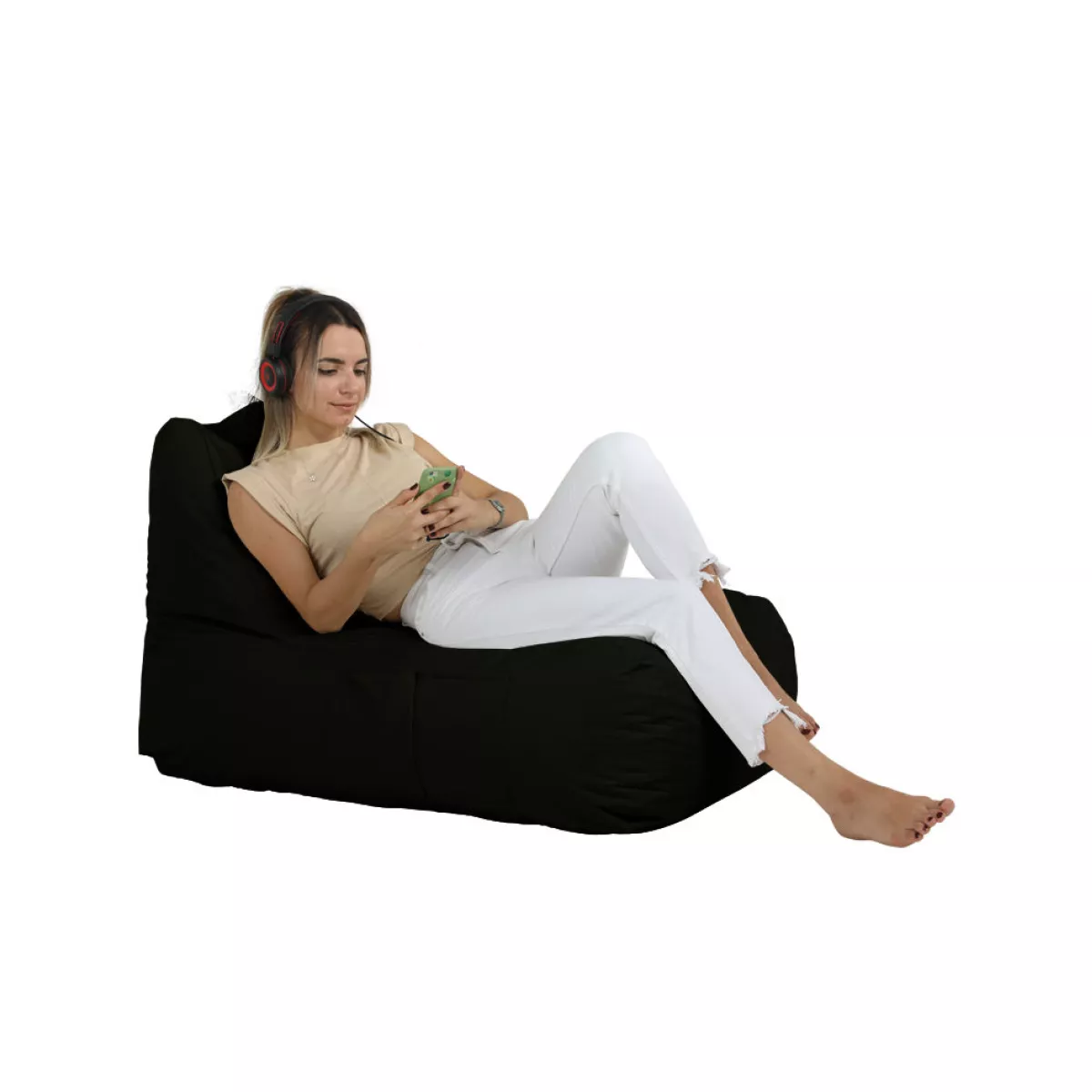 Bean Bag Trendy Comfort Bed Pouf - Black