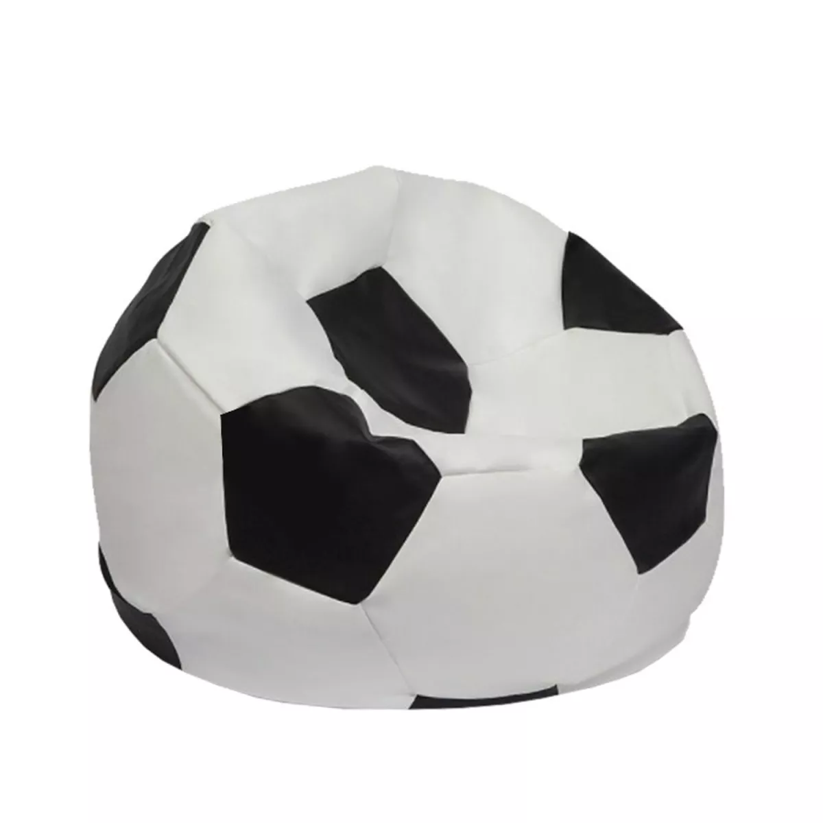 Bean Bag Football Kids Pouf - Black, White