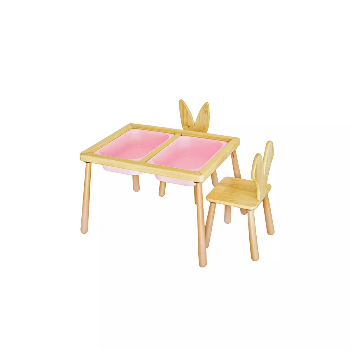 Table and 2 Chairs - Pink